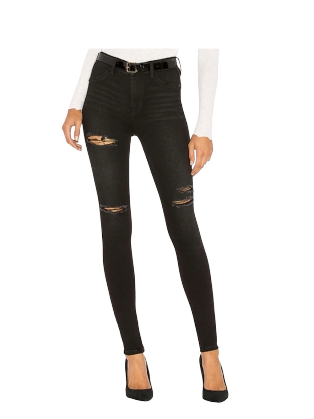 Free People Black Distressed Skinny Jeans Women’s Size 28 Grunge,90’s,boho